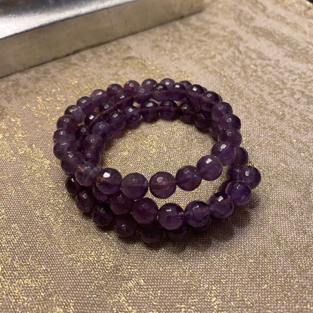 Amethyst bead wrap bracelet